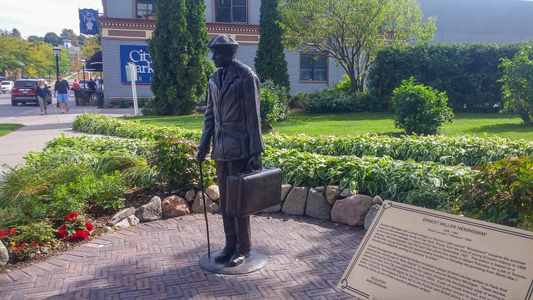 Hemingway statue in Petoskey