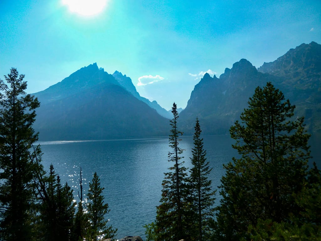 Cascade Canyon from across the lake