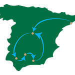 Spain map with arrows