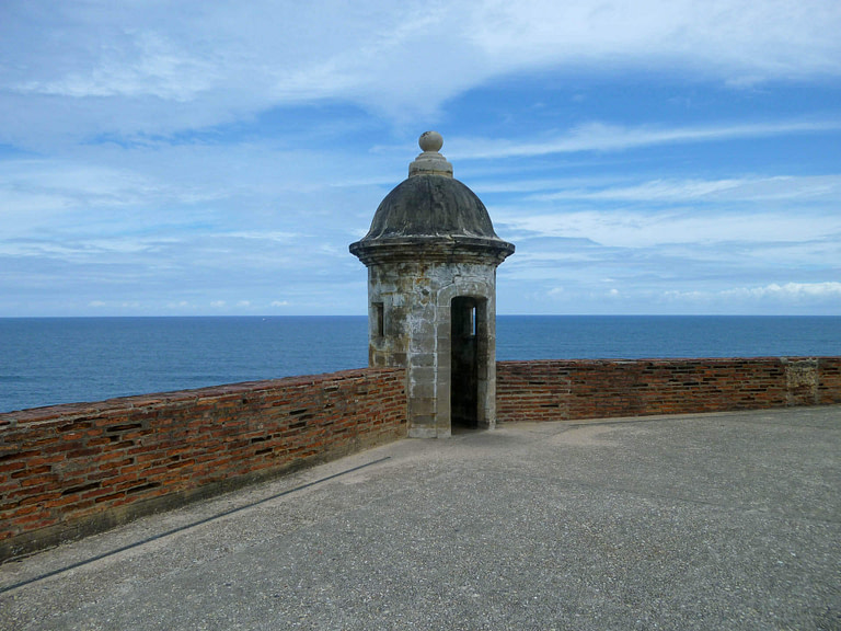 fort overlooking water