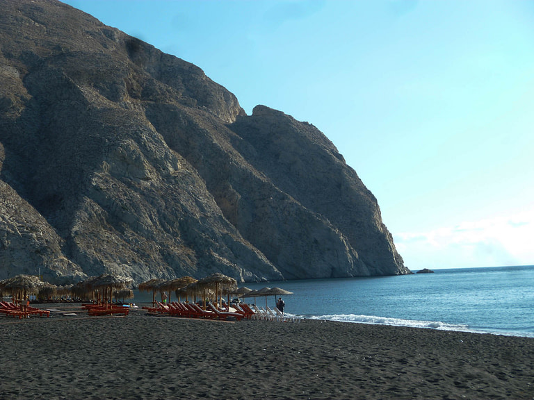 headland at Perissa Beach