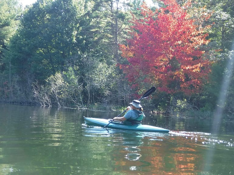 fall foliage and kayak