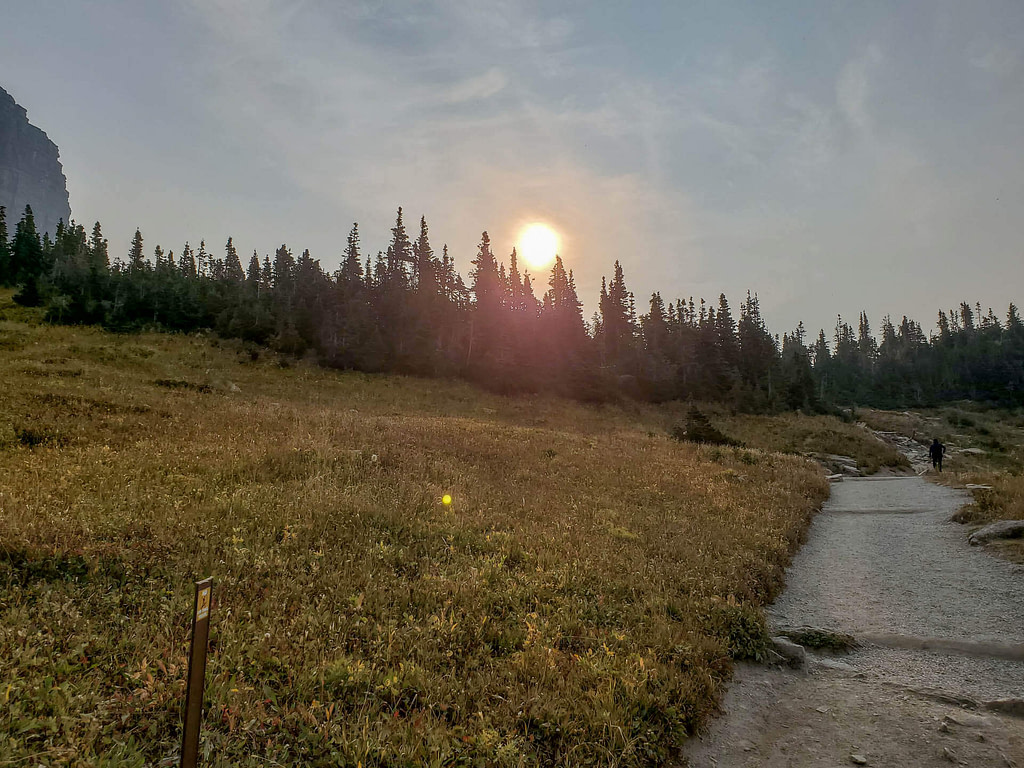 sun over Highline trail