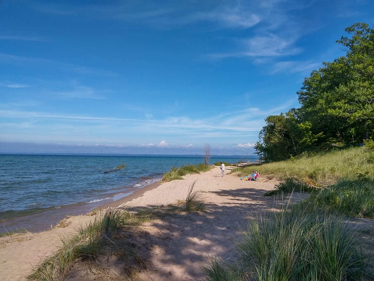 beach on the Mission peninsula