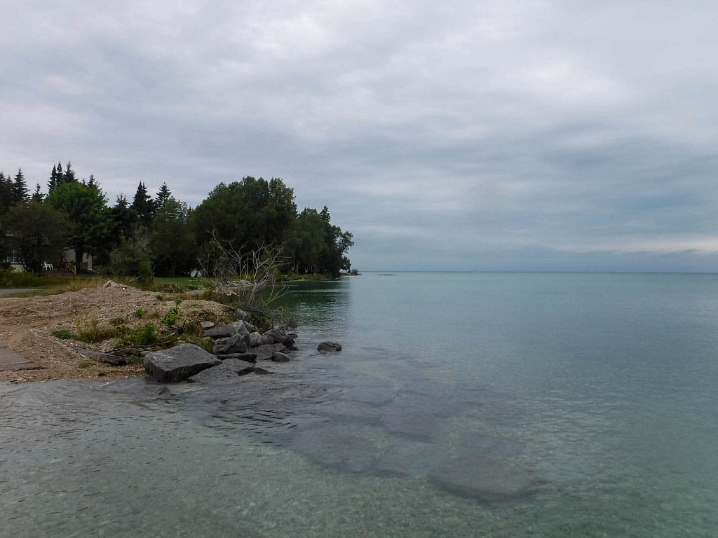 shoreline with clear water