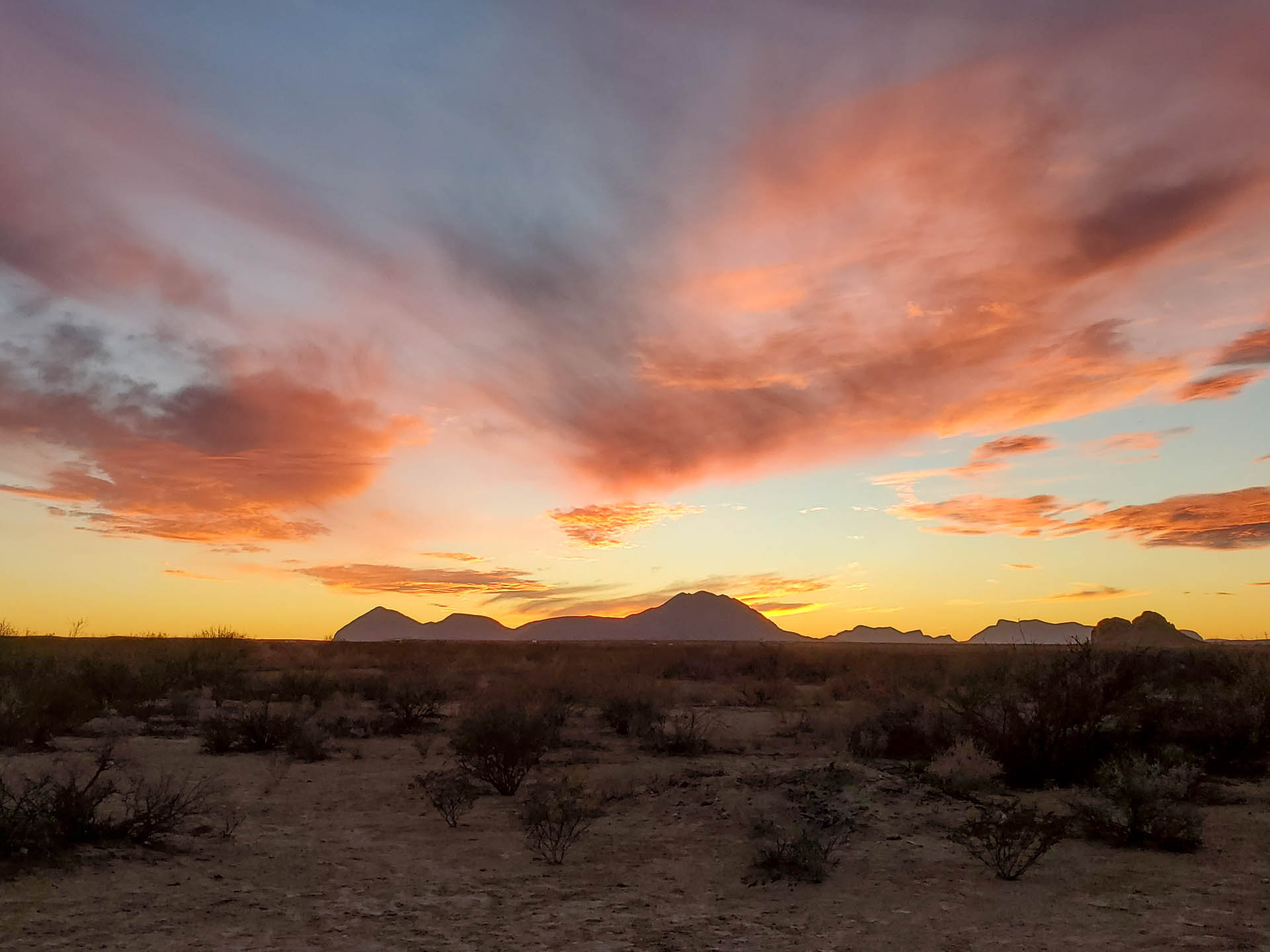 desert mountain sunset