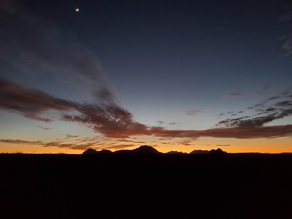 sunset with moon
