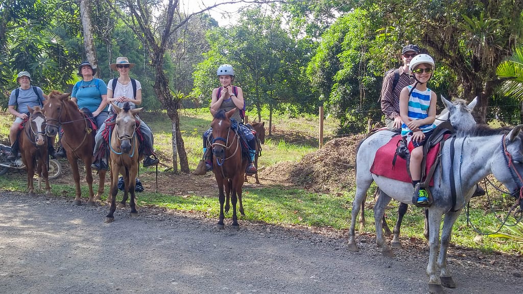 on horseback