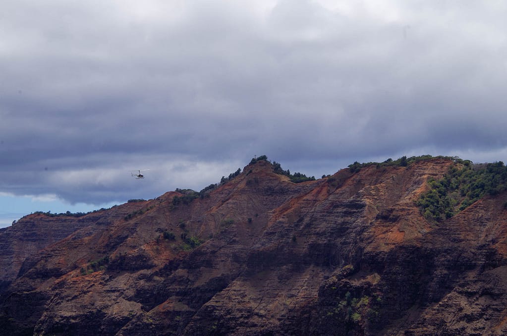 helicopter in canyon