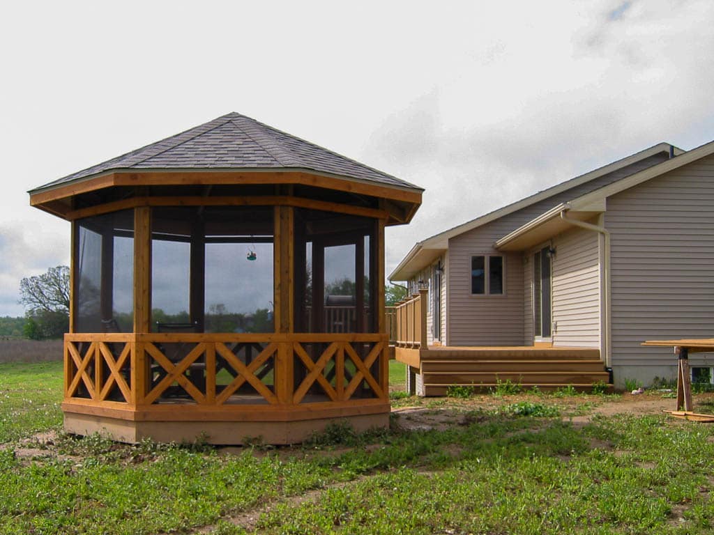 gazebo and house