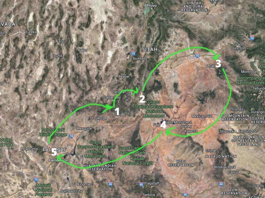 itinerary map