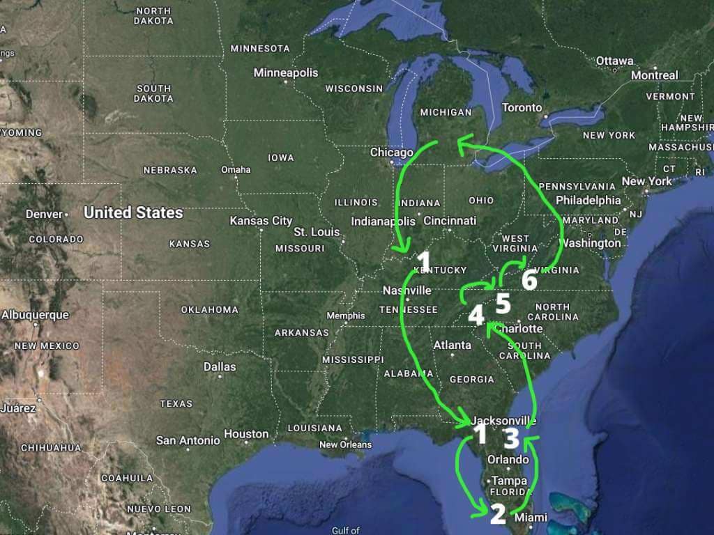itinerary map