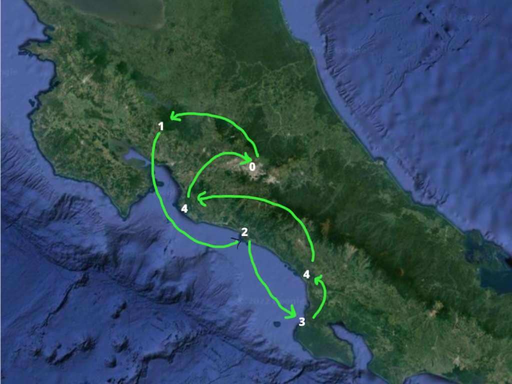 itinerary map