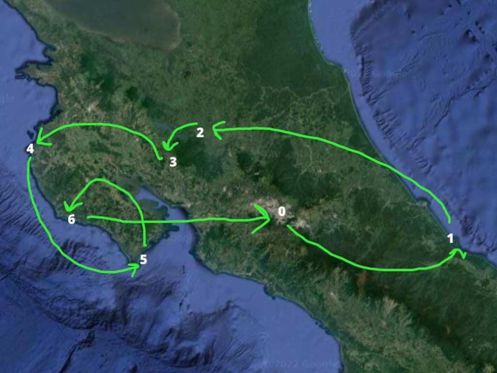 itinerary map