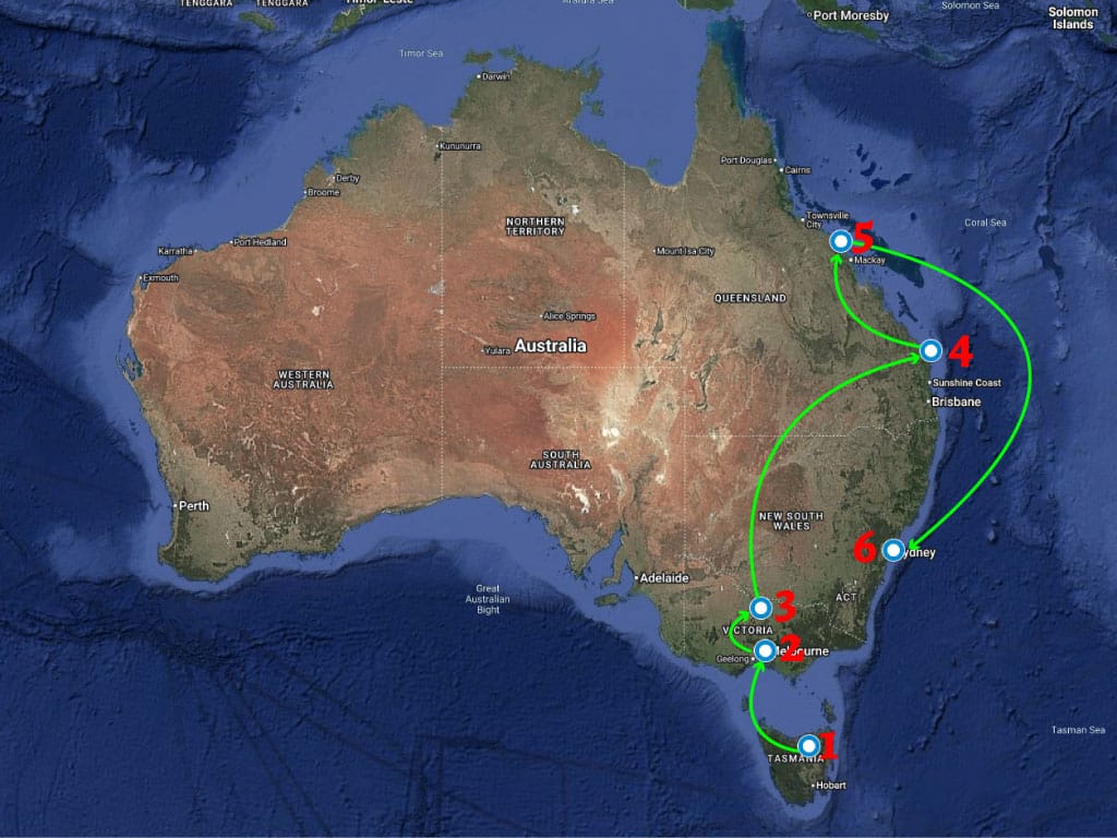 map of trip