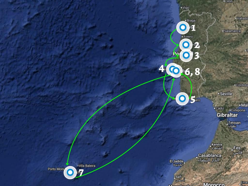 map of trip