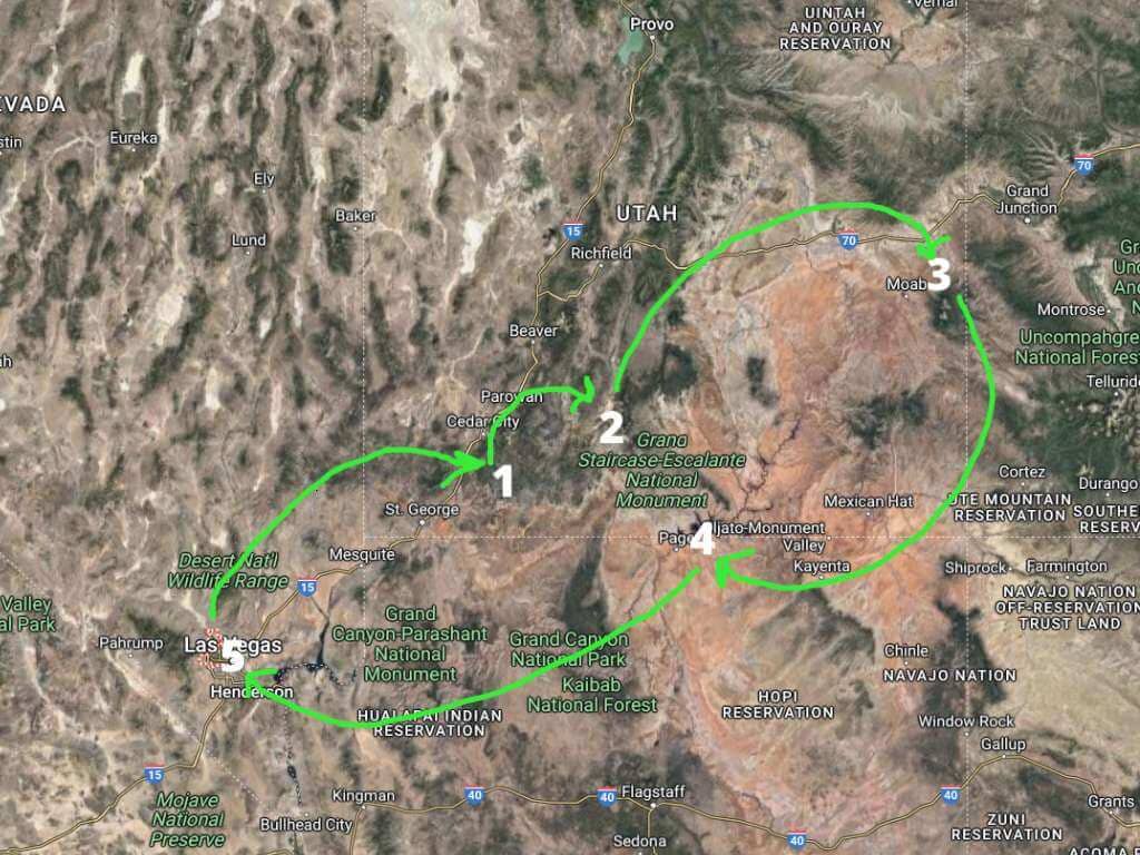 itinerary map