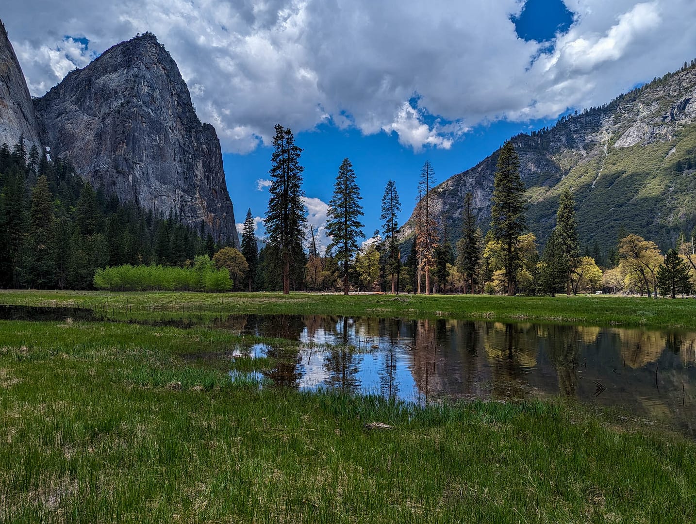 mountains reflected in water