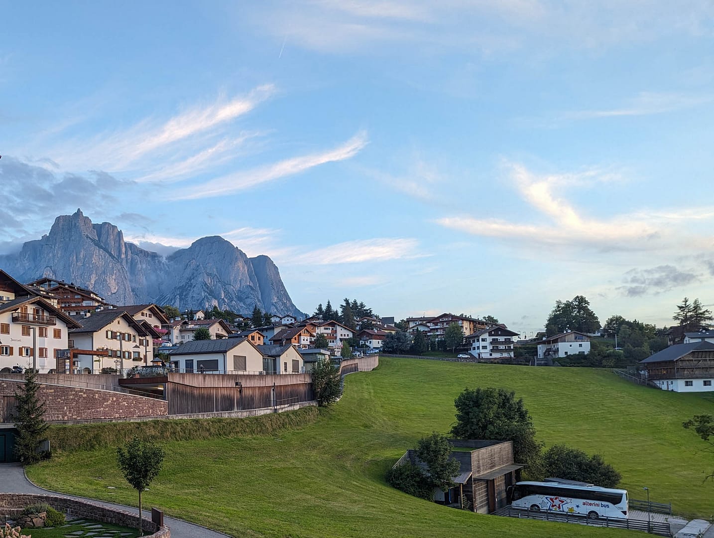 Schlern with village in foreground