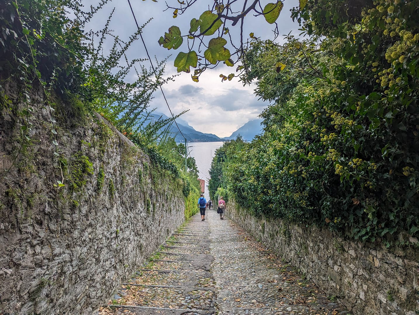 stone stairway between stone walls