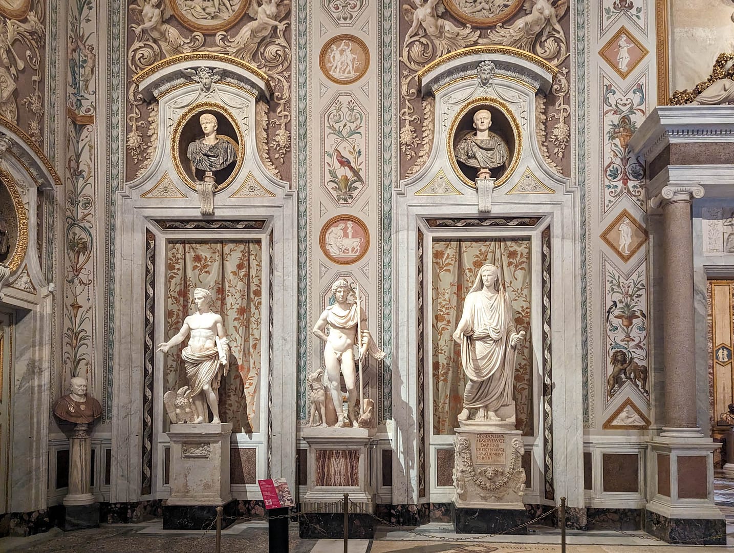 fancy room with statues