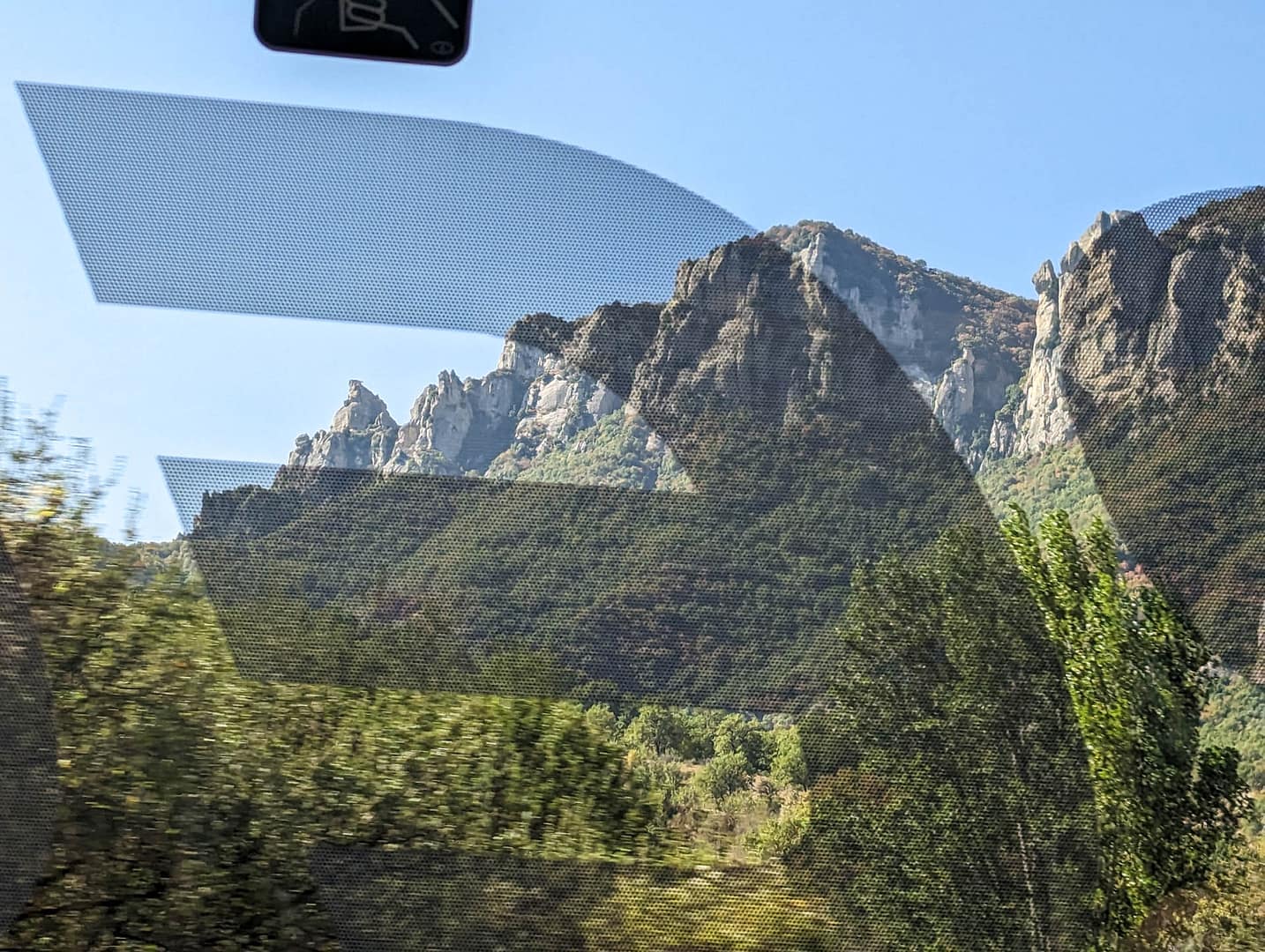 view through bus window