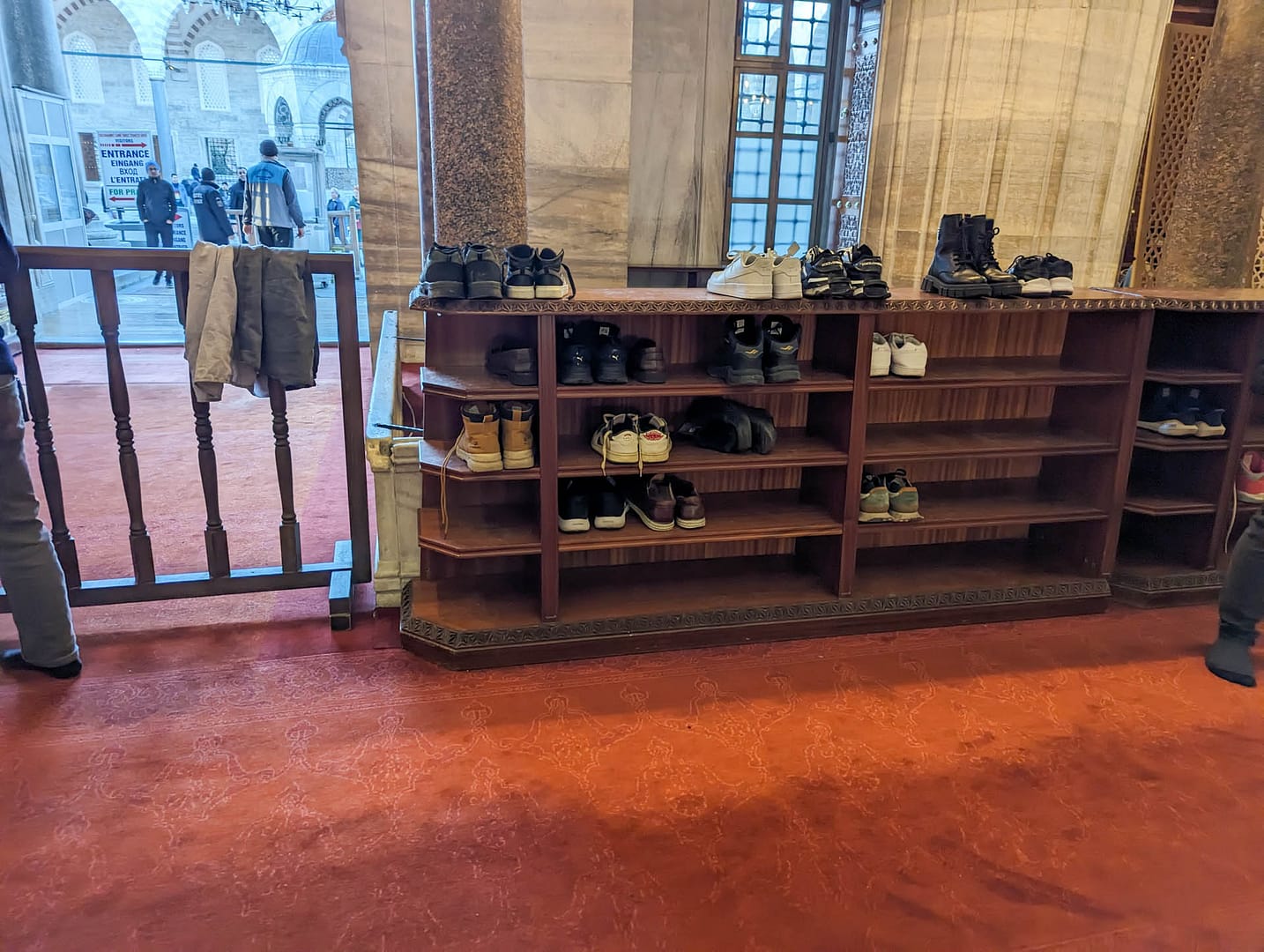 shoe storage at mosque