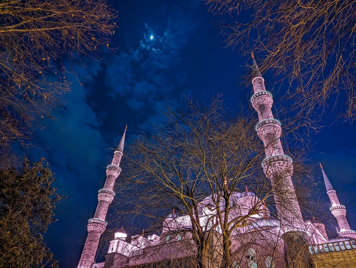 Blue Mosque at night