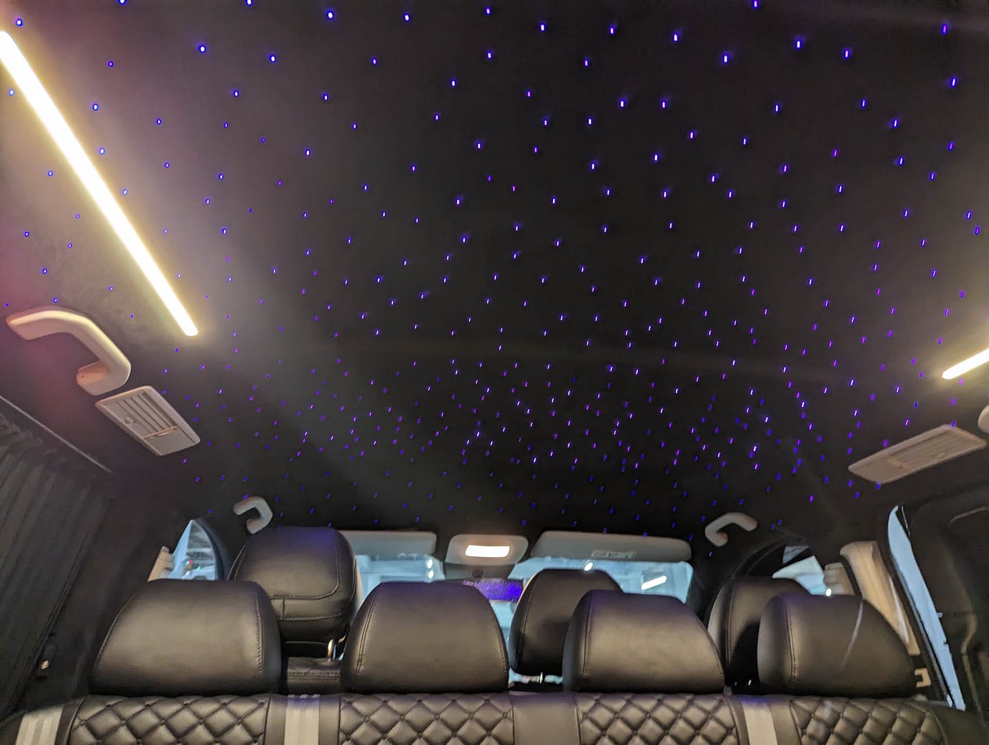 car ceiling with lights