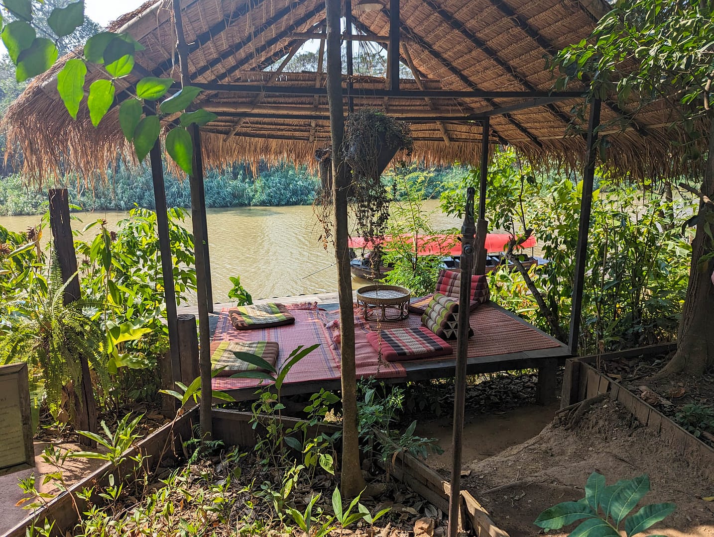 seating platform on river