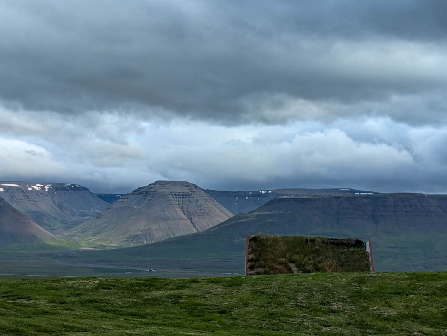 turf roof with mountains