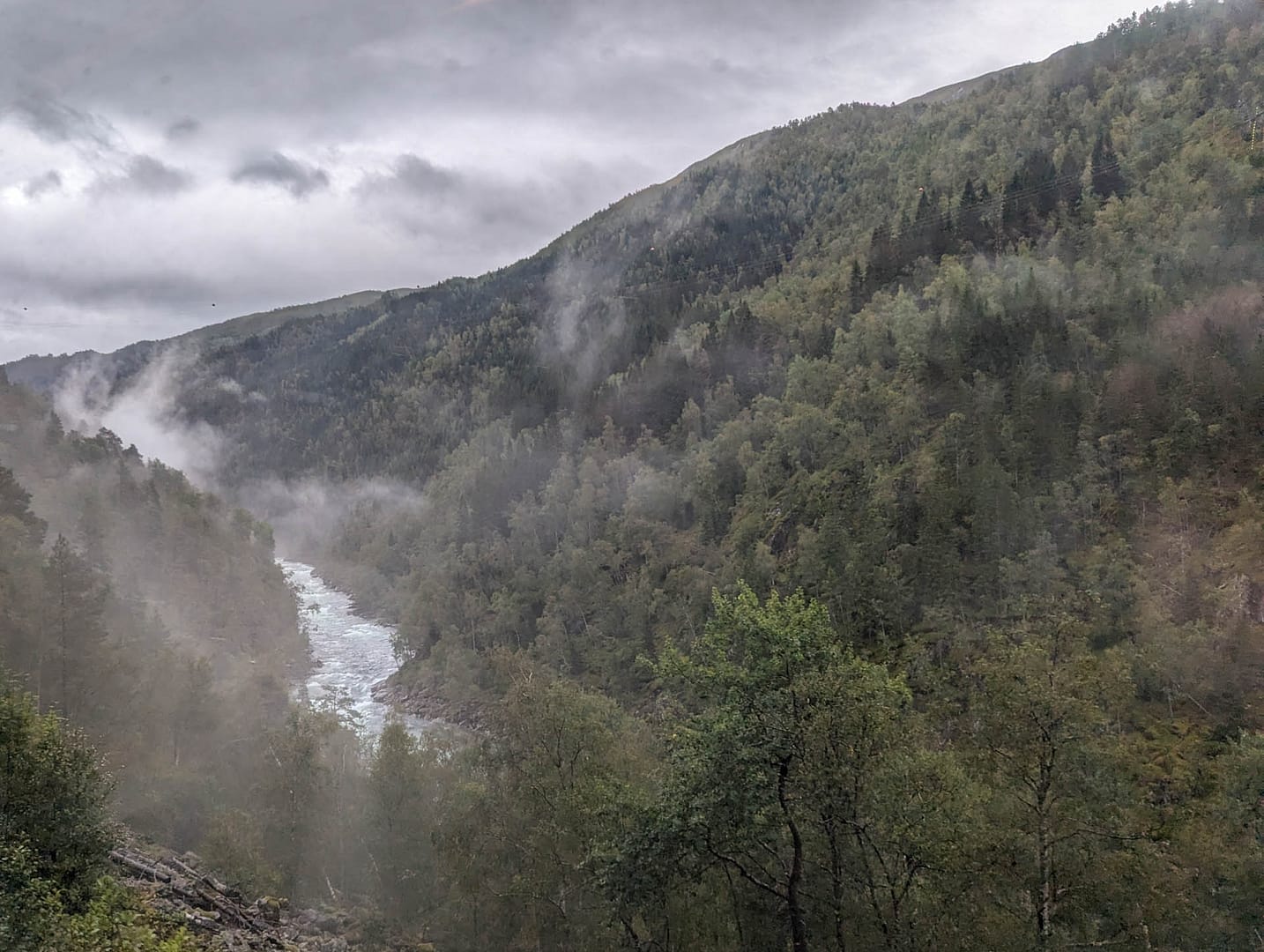 mountains and river