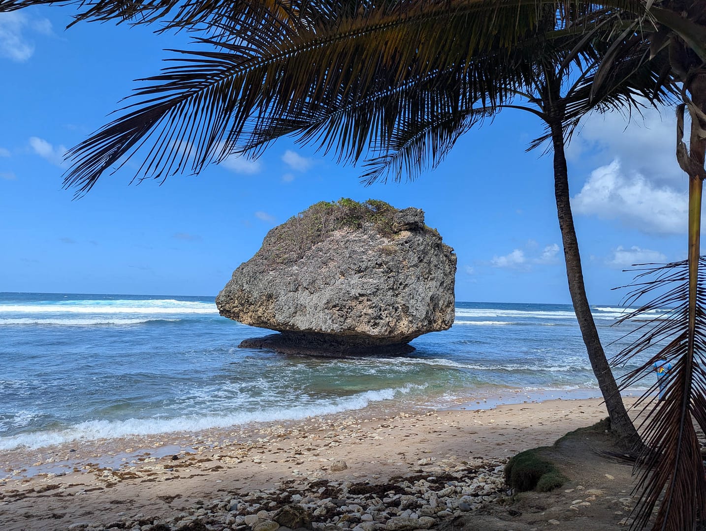 giant rock in surf