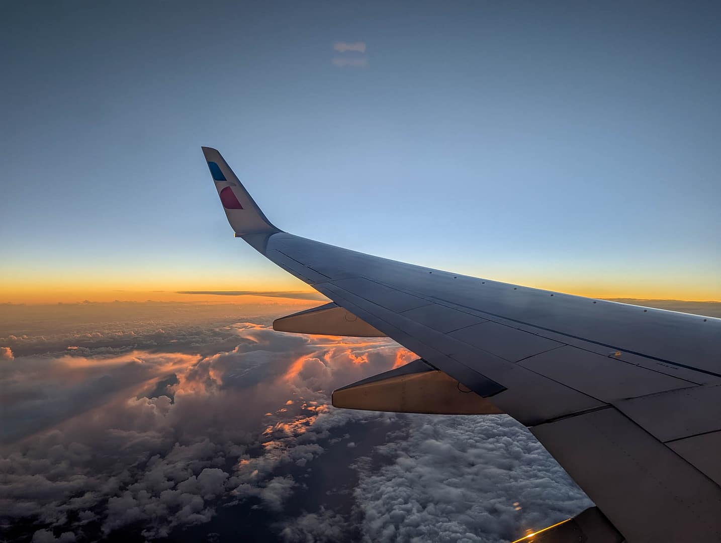 sunset from plane