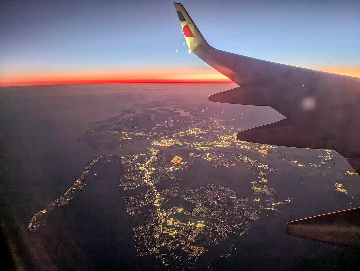 sunset from plane