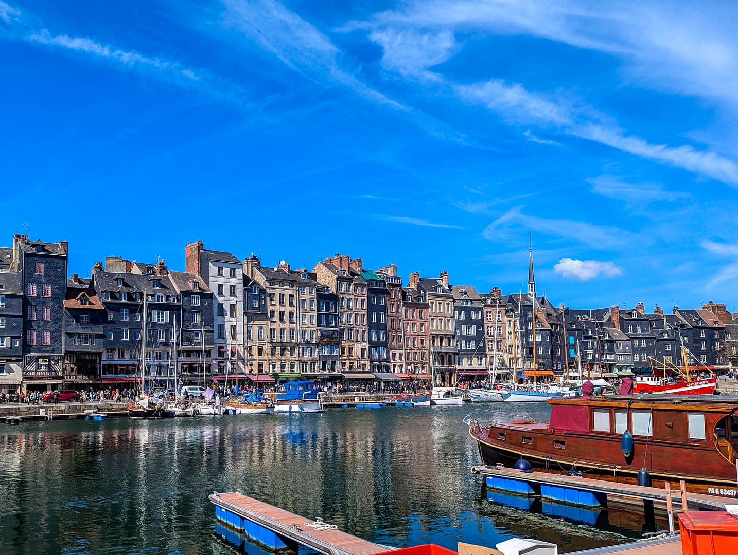 old harbor with colorful buildings