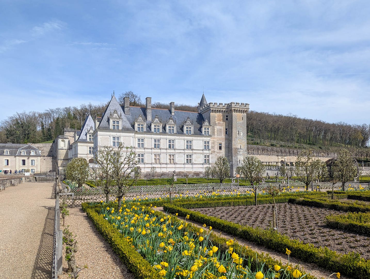chateau with gardens in foreground