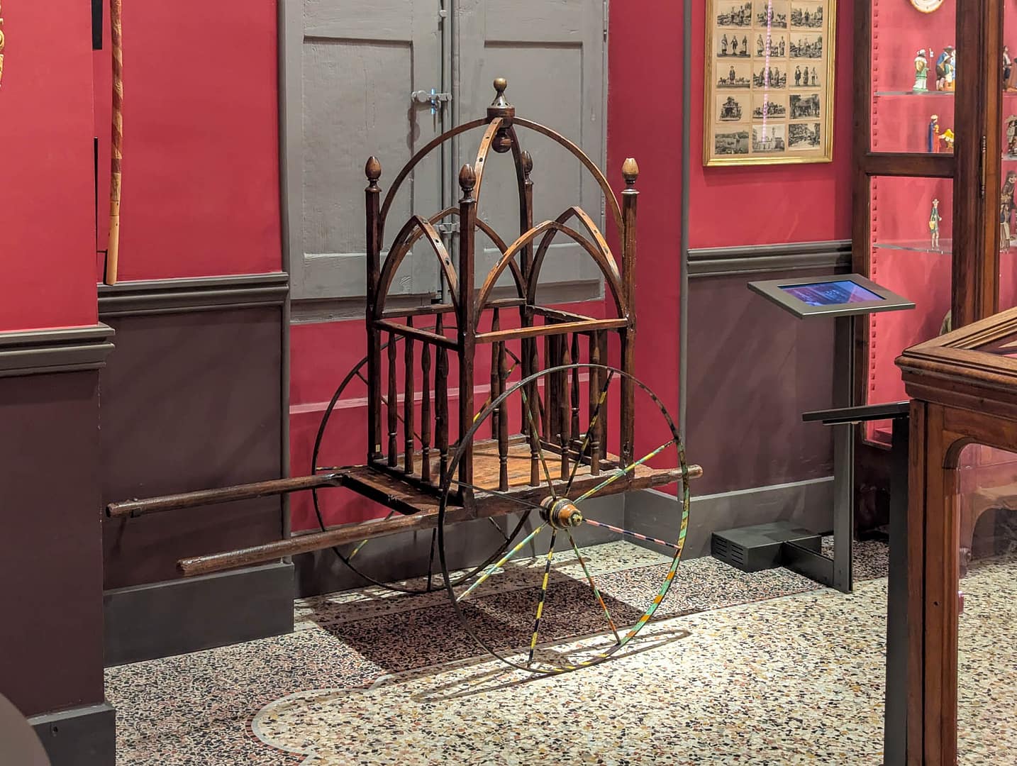 cart with cage on top