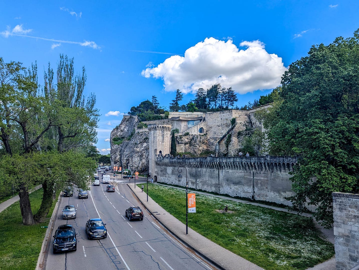 city walls blending with cliff