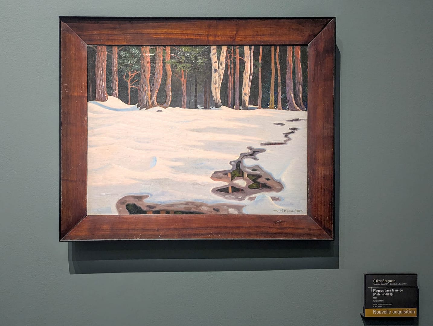 painting of birch trees in snow