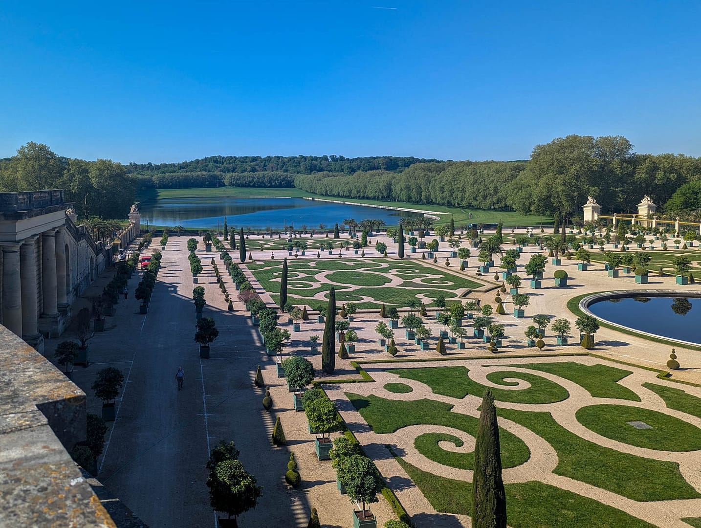 formal gardens and pond