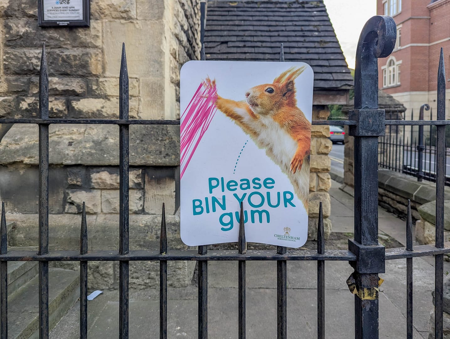 please bin your gum sign