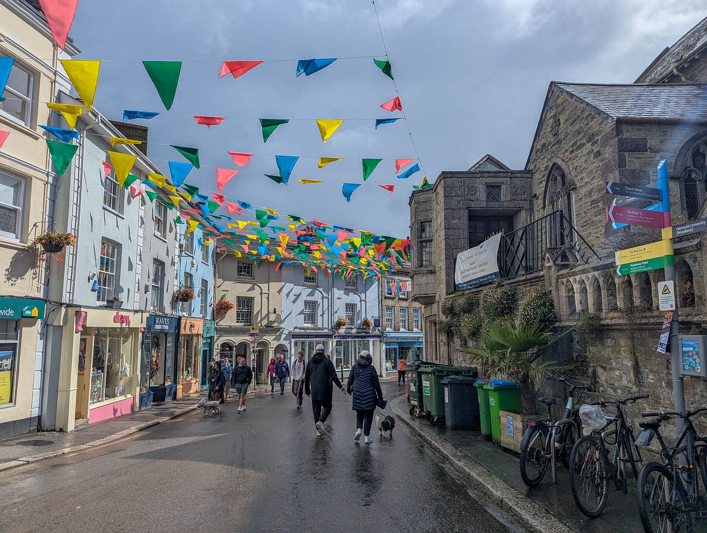 High Street with flags