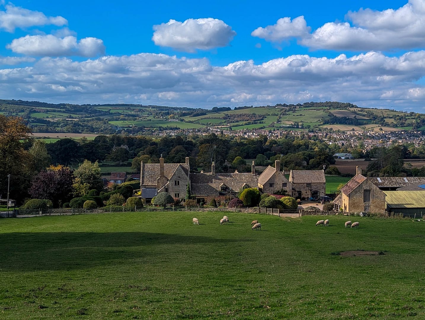 farms viewed from hill