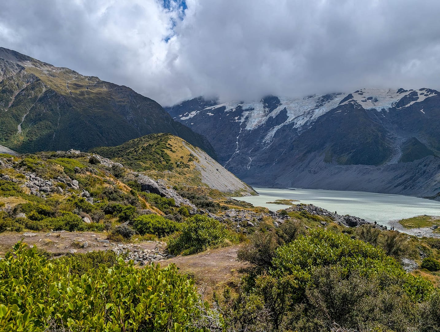mountains and glacial lake