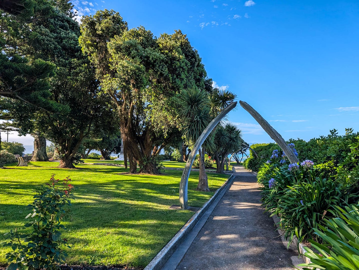 whalebones along path
