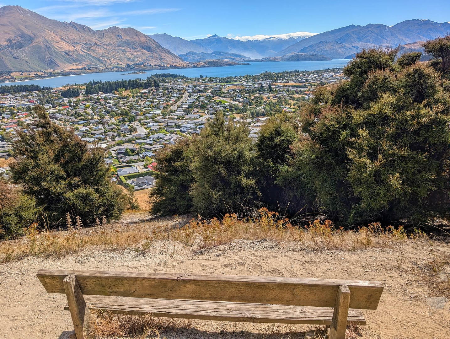 view of Wanaka from Mt Iron
