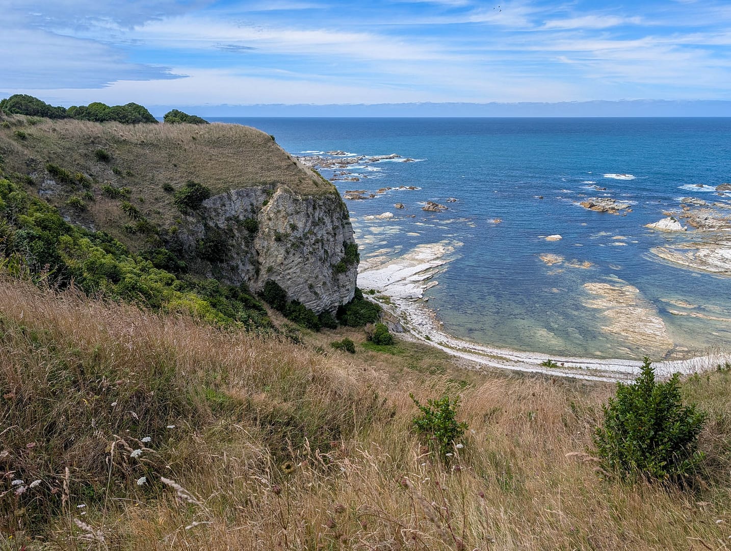 cliffs looking down to rocky bay