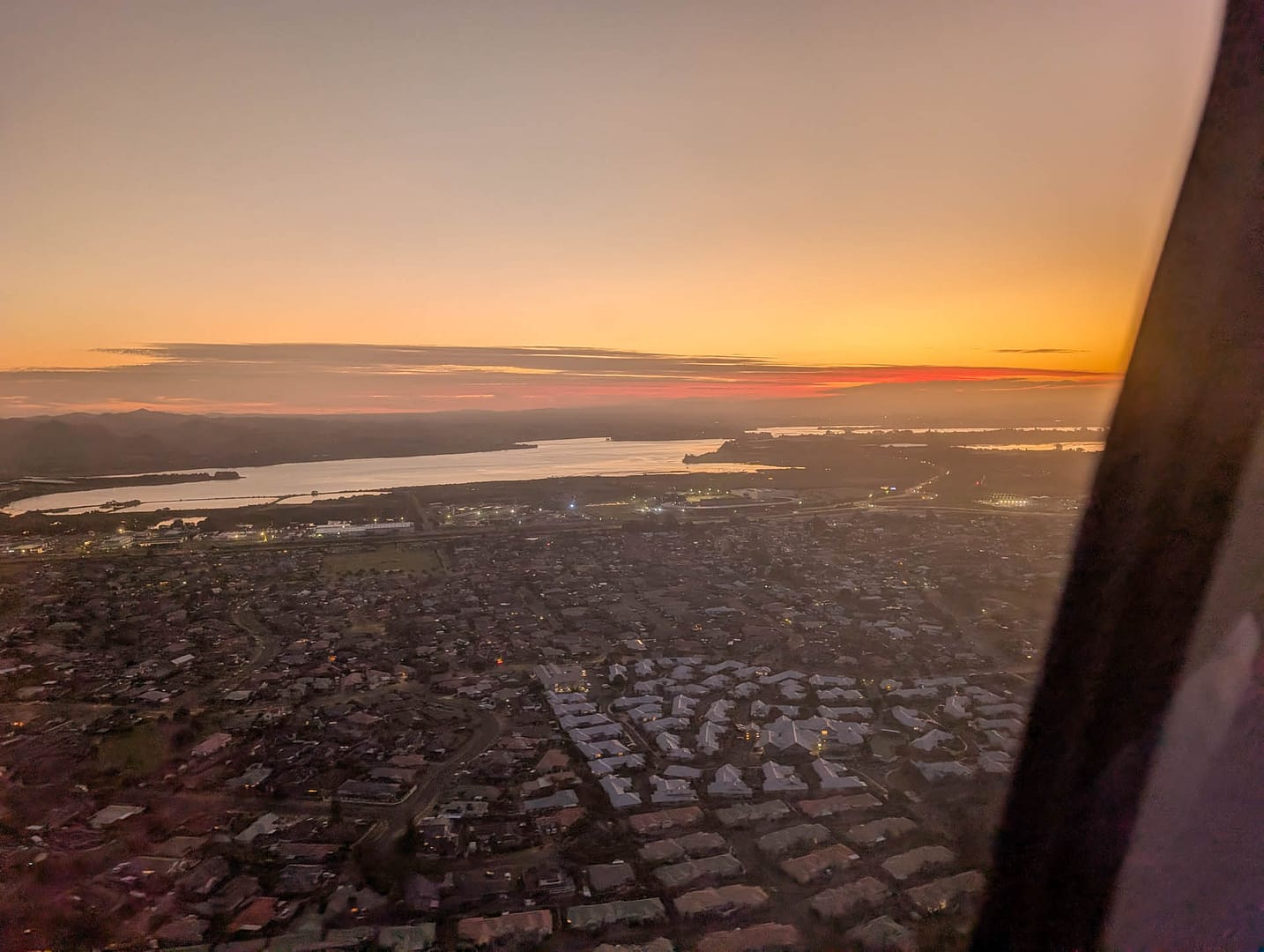 sunset view from plane