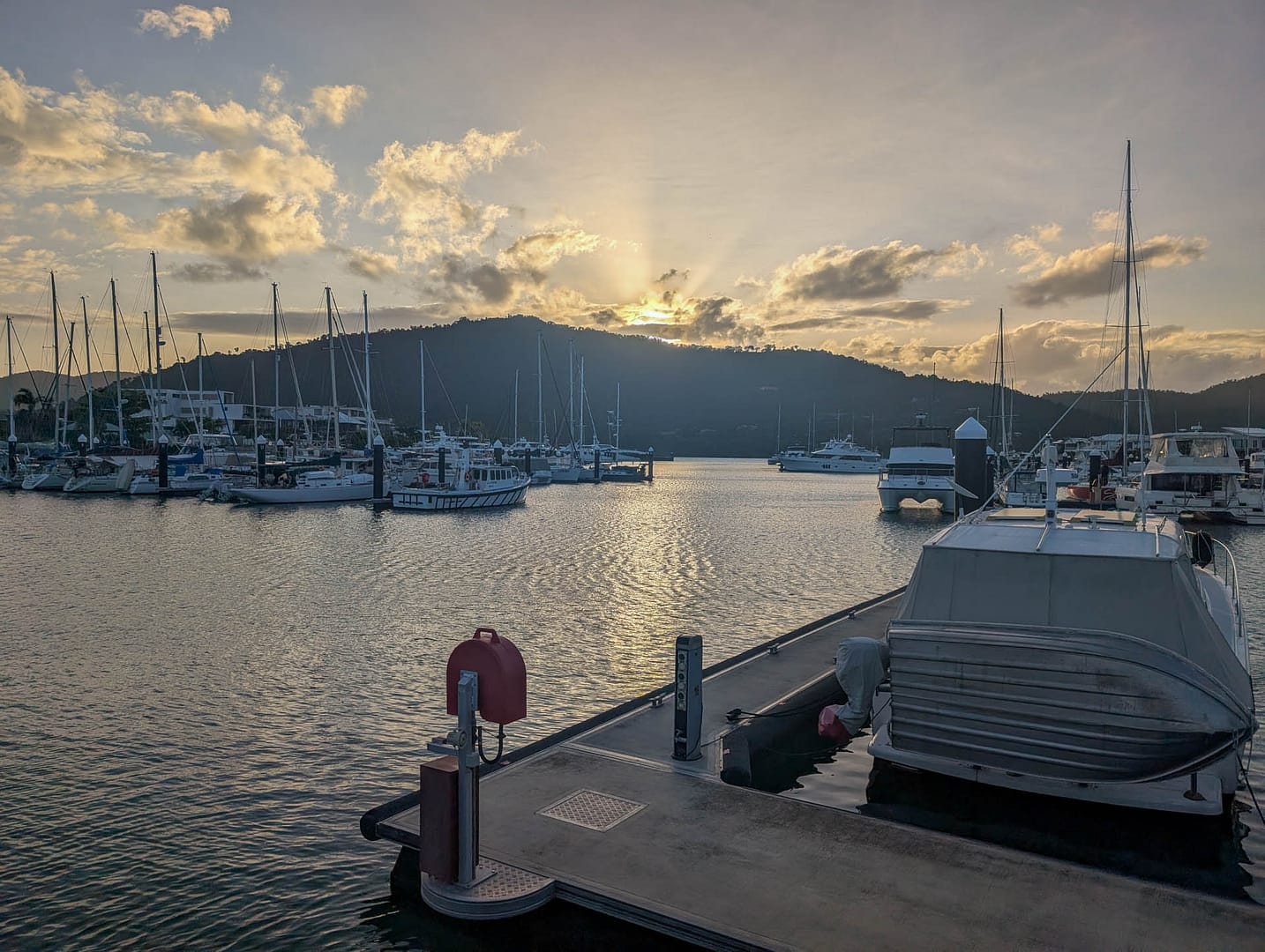 sunrise over marina